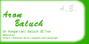 aron baluch business card